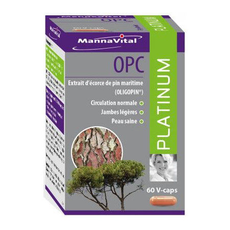 OPC Platinum 60 gélules végétales - Mannavital - Circulation + - 2