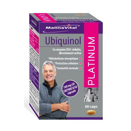 Ubiquinol Platinum 60 gélules - Mannavital  - Levure de Riz Rouge - CoQ10 - 3