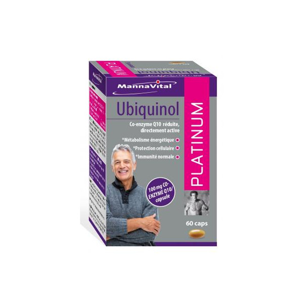 Ubiquinol Platinum 60 gélules - Mannavital  - Levure de Riz Rouge - CoQ10 - 3