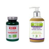 Pack Bio 5 - Chute de cheveux - 1 flacon de 90 comprimés et 1 flacon de shampooing 300 ml - Peau - Ongles - Cheveux - 1-Bio Pack 5 - Haaruitval - 1 fles van 90 tabletten en 1 fles van 300 ml shampoo