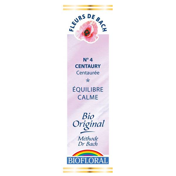 Centaury 20 ml - N°4 - Fleurs de Bach Bio - Biofloral - Fleurs de Bach et élixirs floraux - 1