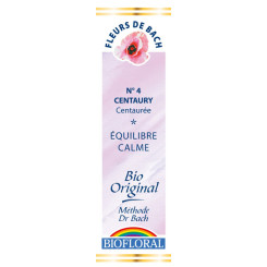 Centaury 20 ml - N°4 - Fleurs de Bach Bio - Biofloral - Fleurs de Bach et élixirs floraux - 1