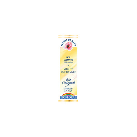 Clematis 20 ml - N°9 - Fleurs de Bach bio - Biofloral - Fleurs de Bach et élixirs floraux - 1 Clematis 20 ml - N°9 - Fleurs de Bach bio - Biofloral - Fleurs de Bach et élixirs floraux - 1
