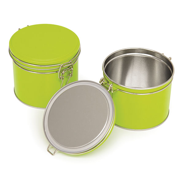 Luftdichte Teedose aus Metall – Grün – Niedriges Modell – Valmont Kräuterladen – Zubehör für Kräutertees und Tees – 3