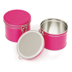 Luftdichte Teedose aus Metall – Rosa – Niedriges Modell – Valmont Kräuterladen – Zubehör für Kräutertees und Tees – 3