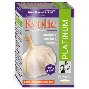 Ail Kyolic Platinum 60 comprimés végétales - Mannavital - 1 - Herboristerie du Valmont