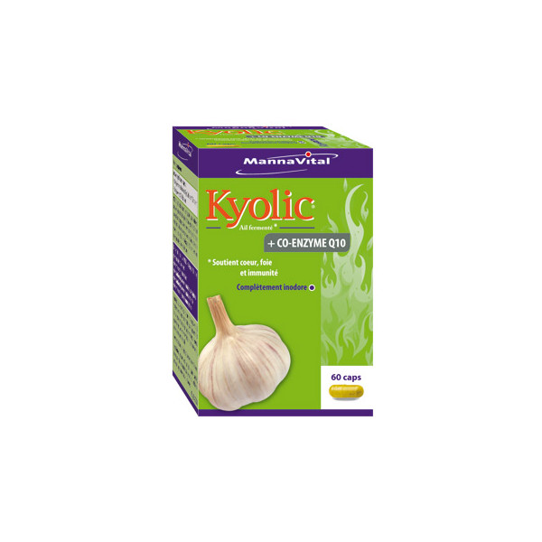 Ail Kyolic + Co-Enzym Q10 60 gélules - Mannavital - Gélules de plantes - 1