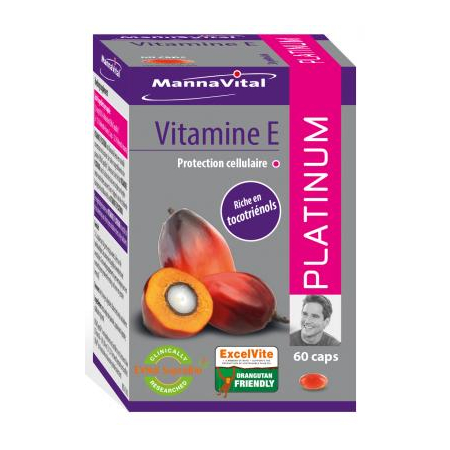 Vitamin E Platin 60 Kapseln - Mannavital - Vitamin E - 1