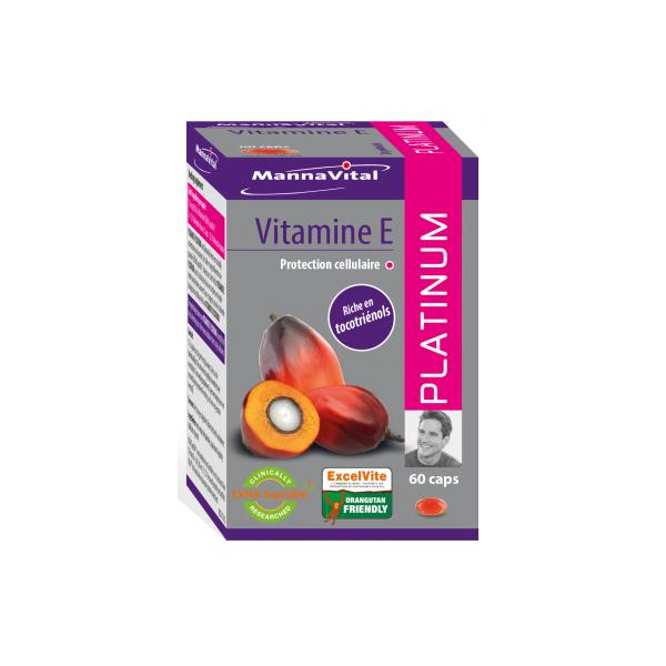 Vitamin E Platin 60 Kapseln - Mannavital - Vitamin E - 1