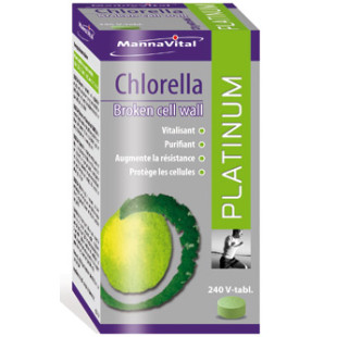 Chlorella Platinum 240 comprimés - Mannavital - 1 - Herboristerie du Valmont