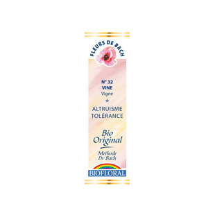 Vine 20 ml - N° 32 - Fleurs de Bach Bio - Biofloral - Fleurs de Bach et élixirs floraux - 1 Vine 20 ml - N° 32 - Fleurs de Bach Bio - Biofloral - Fleurs de Bach et élixirs floraux - 1