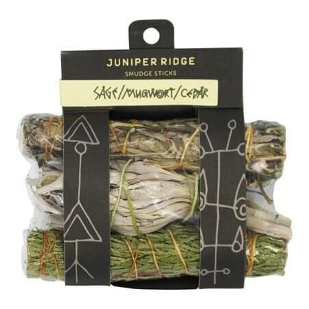 Sauge blanche - Cèdre et Armoise commune - Set de Fumigation -  +/- 10 cm par pièce - Juniper Ridge - Encens, Résines Traditionn