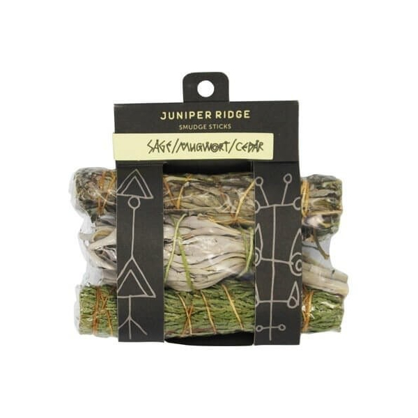 Weißer Salbei, Zeder und Beifuß – Räucherset – ca. 10 cm pro Stück – Juniper Ridge – Traditionelles Räucherwerk und Harze