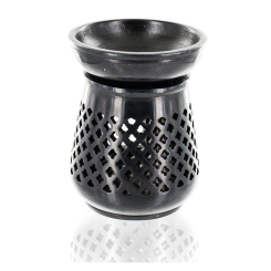 Diffuseur en pierre noire - Modèle Moucharabieh - Aromandise - Encens, Résines Traditionnelles & Fumigation - 2