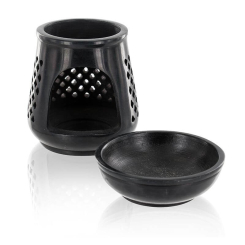 Diffuseur en pierre noire - Modèle Moucharabieh - Aromandise - Encens, Résines Traditionnelles & Fumigation - 3