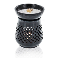 Diffuseur en pierre noire - Modèle Moucharabieh - Aromandise - Encens, Résines Traditionnelles & Fumigation - 4