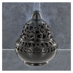 Schwarzer Steindiffusor – Modell Venedig – Aromandise – Räucherwerk, traditionelle Harze & Begasung – 5