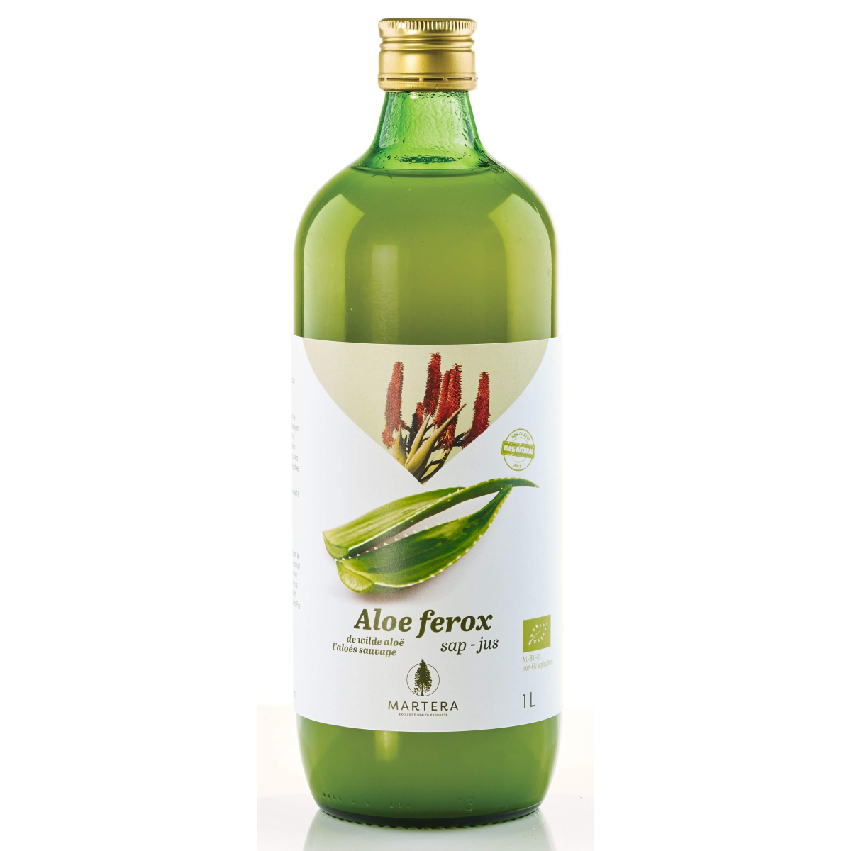 Aloe Ferox frischer 100% reiner Bio-Saft 1L - Martera
