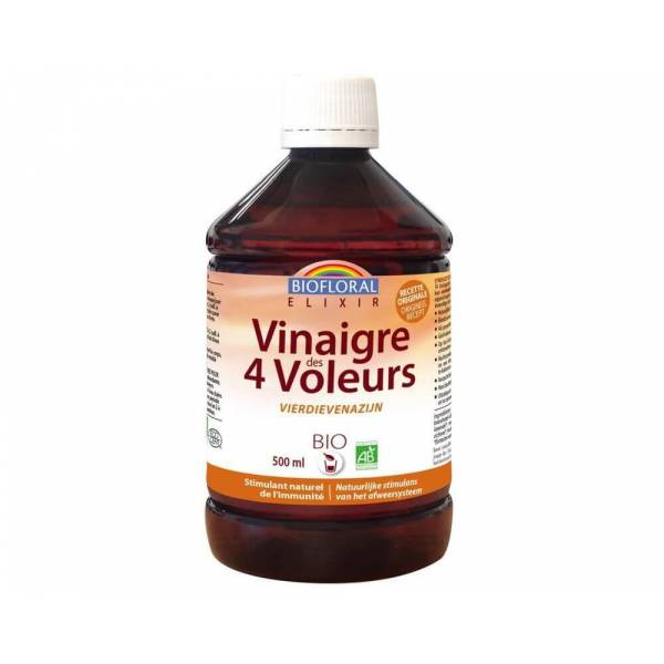 Elixir de vinaigre des 4 voleurs Bio 500 ml - Biofloral - 1 - Herboristerie du Valmont