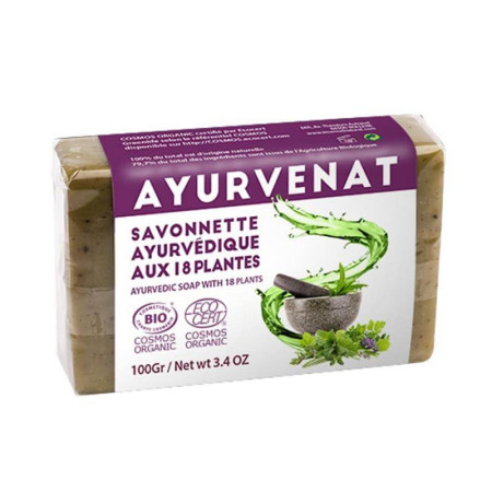 Savon Ayurvedique aux 18 herbes Bio 100 gr - Ayurvenat - Hygiène au quotidien - 1