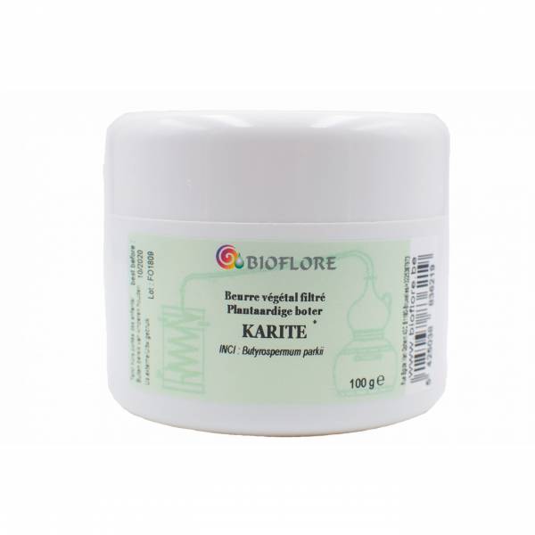 Beurre de Karité végétal filtré  100 gr - Bioflore - 1 - Herboristerie du Valmont