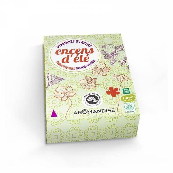 Encens d'été 10 Pyramides + porte-encens - Aromandise - Anti-Moustiques - Piqûres - 1
