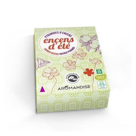 Encens d'été 10 Pyramides + porte-encens - Aromandise - Anti-Moustiques - Piqûres - 1