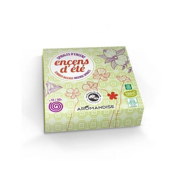 Encens d'été 10 spirales senteur boisée et herbale - Aromandise - Encens, Résines Traditionnelles & Fumigation - 1
