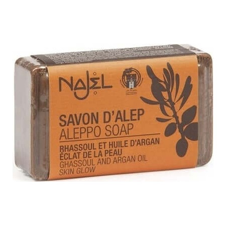 Savon d'Alep Rhassoul et huile d'Argan 100 g - Najel - Hygiène au quotidien - 1