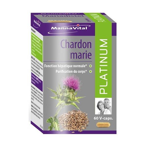 Chardon Marie Platinum (Extrait standardisé) 60 capsules végétales - Mannavital - Détox - Drainage - 1
