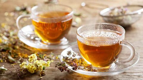 Tasse de tisane d'aunée