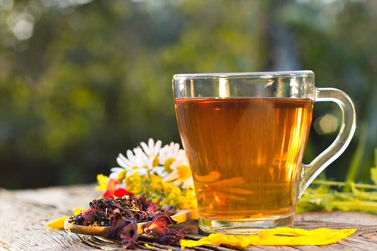 Tasse de tisane de bardane