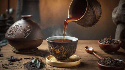 tisane Pu-Erh Tea Yunnan tasse de thé infusion