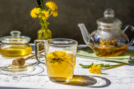 tisane de pissenlit tasse de thé infusion plantes